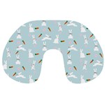 Funny And Funny Hares  And Rabbits In The Meadow Travel Neck Pillow Back