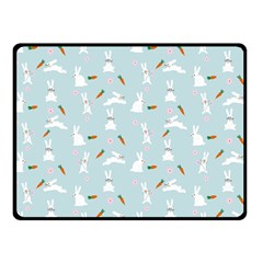 Funny And Funny Hares  And Rabbits In The Meadow Double Sided Fleece Blanket (small)  by SychEva