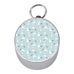 Funny And Funny Hares  And Rabbits In The Meadow Mini Silver Compasses by SychEva