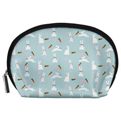 Funny And Funny Hares  And Rabbits In The Meadow Accessory Pouch (large) by SychEva