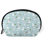 Funny And Funny Hares  And Rabbits In The Meadow Accessory Pouch (Large) Back