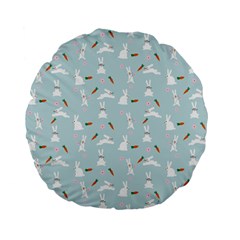 Funny And Funny Hares  And Rabbits In The Meadow Standard 15  Premium Flano Round Cushions by SychEva