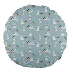 Funny And Funny Hares  And Rabbits In The Meadow Large 18  Premium Flano Round Cushions by SychEva