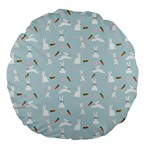 Funny And Funny Hares  And Rabbits In The Meadow Large 18  Premium Flano Round Cushions Back