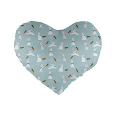 Funny And Funny Hares  And Rabbits In The Meadow Standard 16  Premium Flano Heart Shape Cushions by SychEva