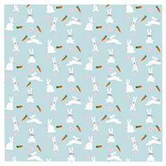 Funny And Funny Hares  And Rabbits In The Meadow Wooden Puzzle Square by SychEva