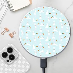 Funny And Funny Hares  And Rabbits In The Meadow Wireless Charger by SychEva