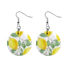 Vintage Lemons Mini Button Earrings