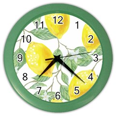 Vintage Lemons Color Wall Clock