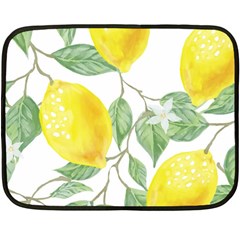 Vintage Lemons Double Sided Fleece Blanket (mini)  by SomethingForEveryone