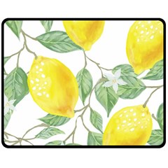 Vintage Lemons Fleece Blanket (medium) 