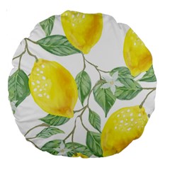 Vintage Lemons Large 18  Premium Round Cushions