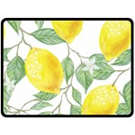 Vintage Lemons Double Sided Fleece Blanket (Large)  80 x60  Blanket Front