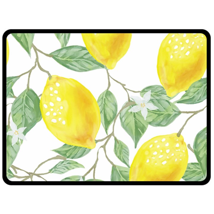 Vintage Lemons Double Sided Fleece Blanket (Large) 