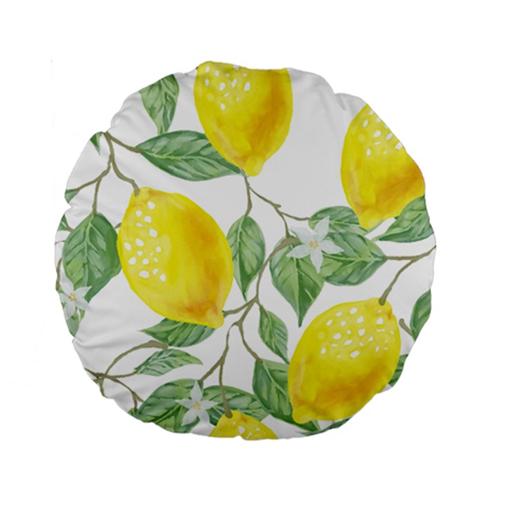 Vintage Lemons Standard 15  Premium Flano Round Cushions