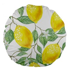 Vintage Lemons Large 18  Premium Flano Round Cushions by SomethingForEveryone