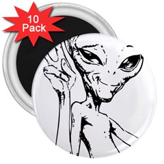 Paul Alien 3  Magnets (10 Pack)  by KenArtShop