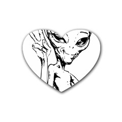 Paul Alien Heart Coaster (4 Pack)  by KenArtShop