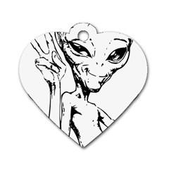 Paul Alien Dog Tag Heart (two Sides)