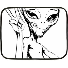 Paul Alien Double Sided Fleece Blanket (mini)  by KenArtShop