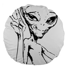 Paul Alien Large 18  Premium Round Cushions by KenArtShop