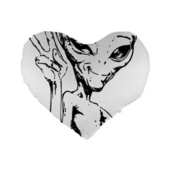 Paul Alien Standard 16  Premium Heart Shape Cushions by KenArtShop