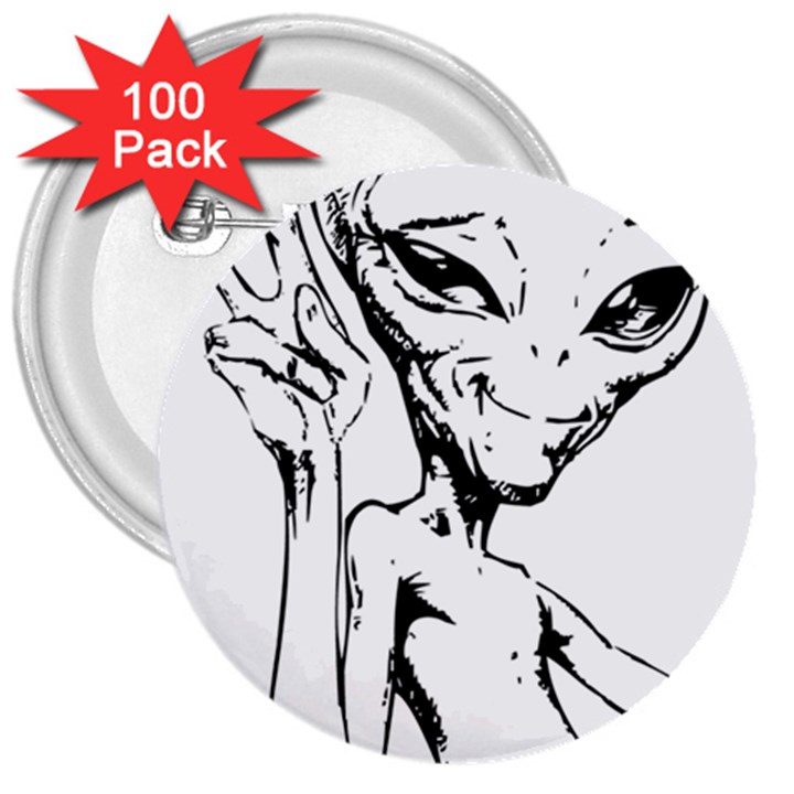 Paul Alien 3  Buttons (100 pack) 