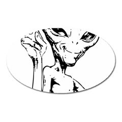 Paul Alien Oval Magnet by KenArtShop