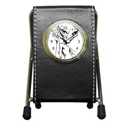 Paul Alien Pen Holder Desk Clock by KenArtShop