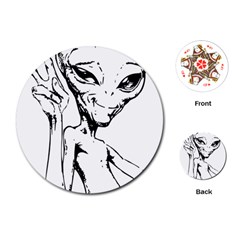 Paul Alien Playing Cards Single Design (round) by KenArtShop