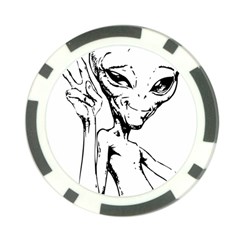 Paul Alien Poker Chip Card Guard by KenArtShop