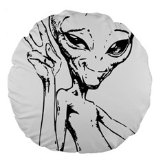 Paul Alien Large 18  Premium Flano Round Cushions by KenArtShop