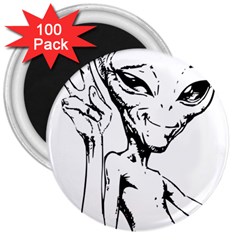 Paul Alien 3  Magnets (100 Pack) by KenArtShop