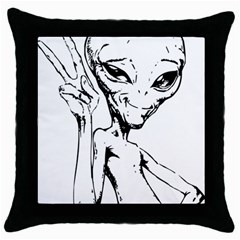 Paul Alien Throw Pillow Case (black) by KenArtShop