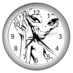 Paul Alien Wall Clock (silver)