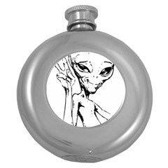 Paul Alien Round Hip Flask (5 Oz) by KenArtShop