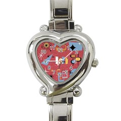 50s Heart Italian Charm Watch by NerdySparkleGoth