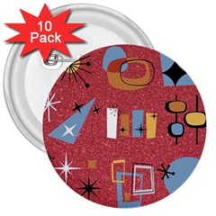 50s 3  Buttons (10 Pack) 