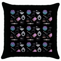 Small Witch Throw Pillow Case (black) by NerdySparkleGoth