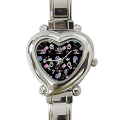 Small Witch Heart Italian Charm Watch by NerdySparkleGoth