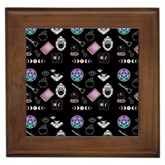 Witch Goth Pastel Pattern Framed Tile by NerdySparkleGoth