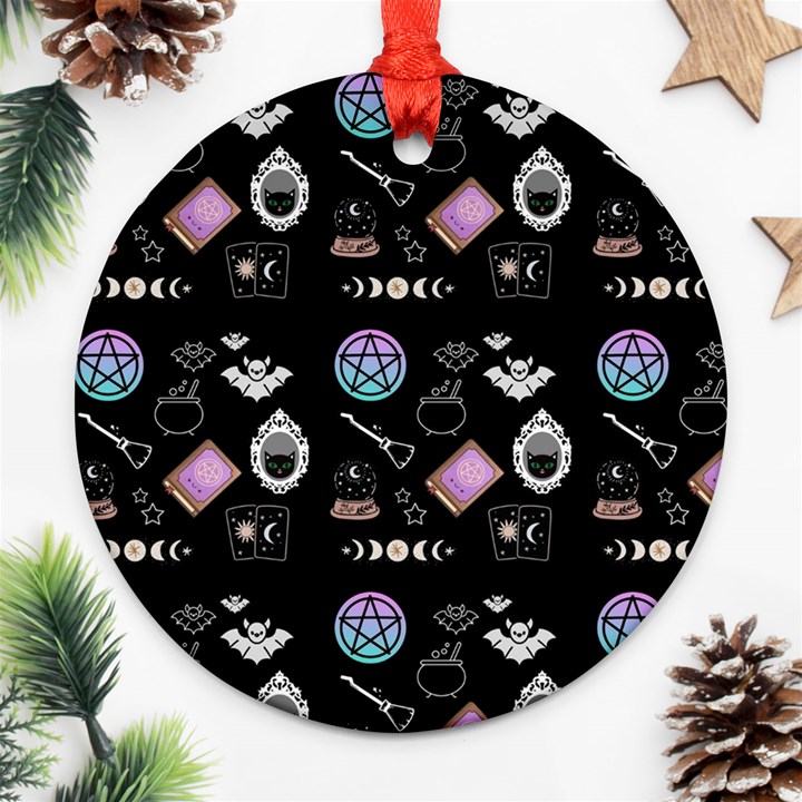 Witch Goth Pastel Pattern Ornament (Round)