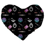 Witch Goth Pastel Pattern Large 19  Premium Heart Shape Cushions Front