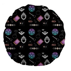 Witch Goth Pastel Pattern Large 18  Premium Flano Round Cushions by NerdySparkleGoth