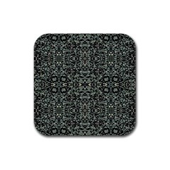 Initricate Ornate Abstract Print Rubber Coaster (square)  by dflcprintsclothing