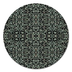 Initricate Ornate Abstract Print Magnet 5  (round)