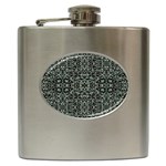 Initricate Ornate Abstract Print Hip Flask (6 oz) Front