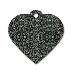 Initricate Ornate Abstract Print Dog Tag Heart (one Side) by dflcprintsclothing