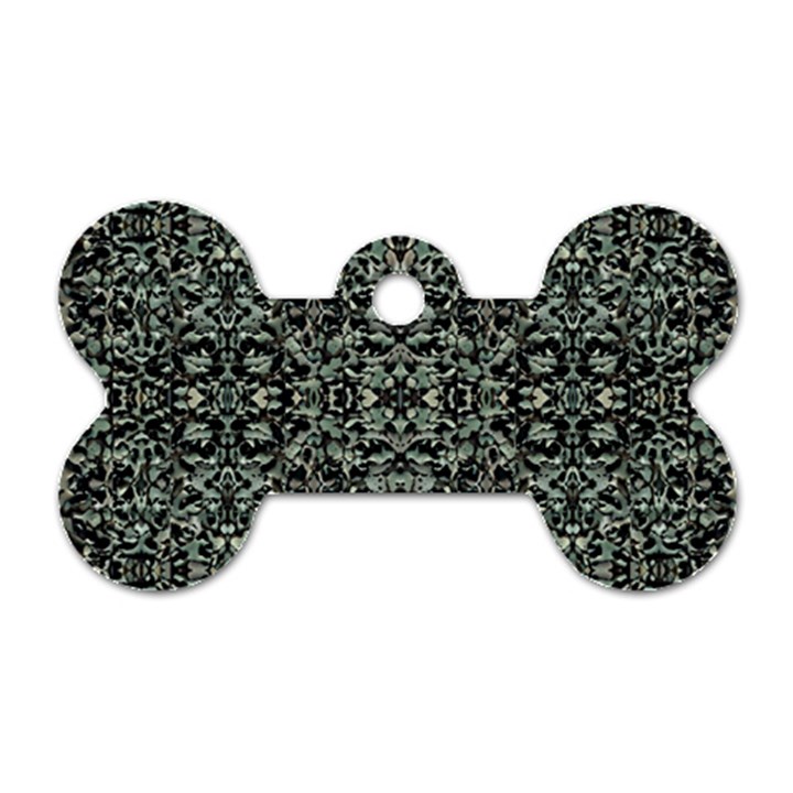 Initricate Ornate Abstract Print Dog Tag Bone (Two Sides)