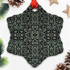 Initricate Ornate Abstract Print Snowflake Ornament (two Sides) by dflcprintsclothing